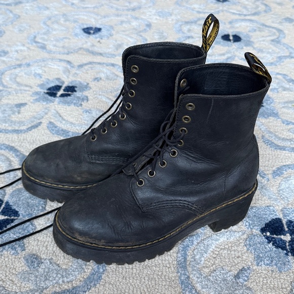 Dr. Marten Black Leather Shriver Hi. Combat Women’s Lace Up Boot - Picture 2 of 7